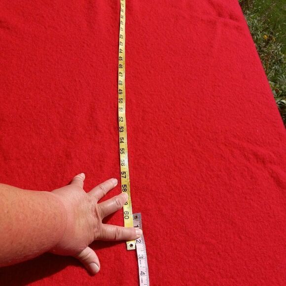 Vintage Pearce Red Double Silky Binding Edge Wool Blanket Cottagecore Country - Picture 6 of 13